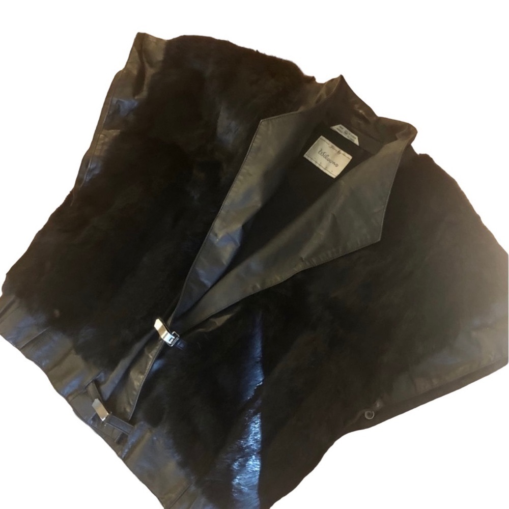 Avant-Garde 1980’s Leather & Fur Jacket / Vest, Combo via Detachable Sleeves, M